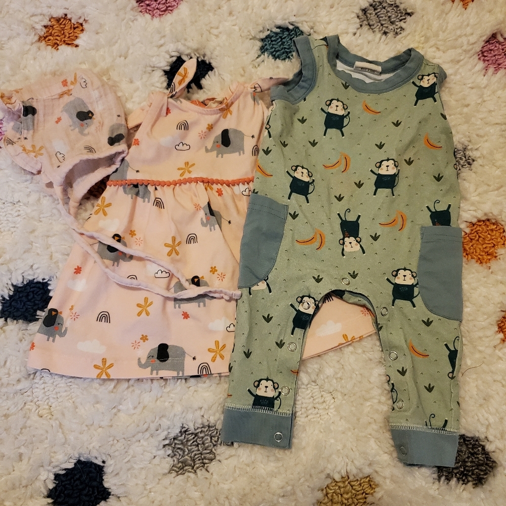 Viverano organic cotton 3-6 month dress/onesie